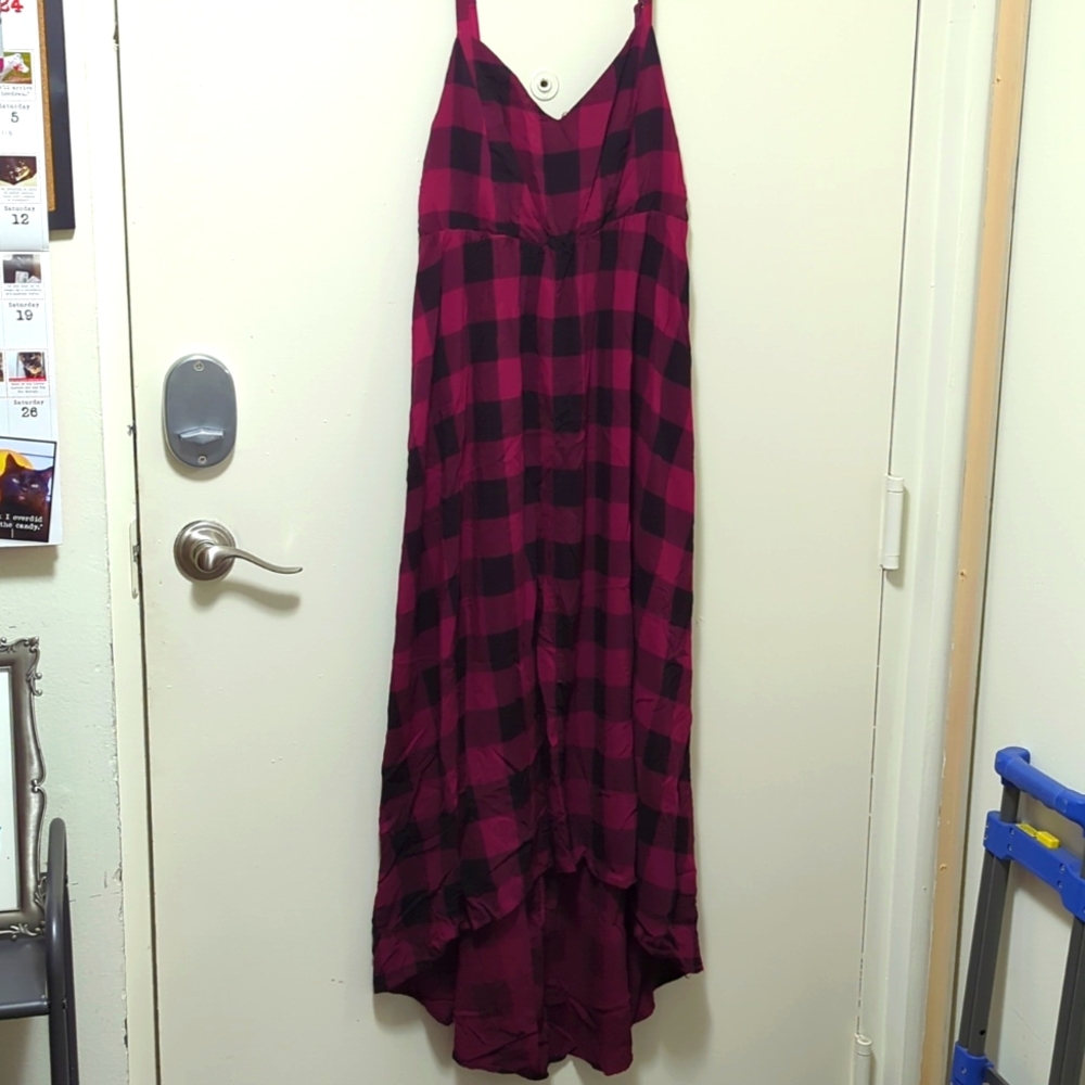 Torrid Maroon Plaid Hi-Low dress size 0